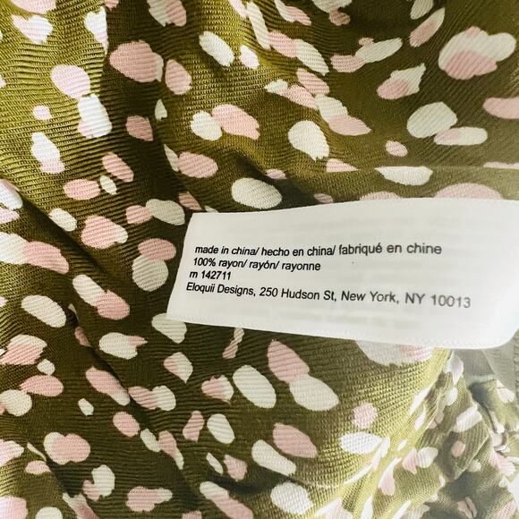 Eloquii Polka Dot Balloon Sleeves Cropped Top Size 22 NWT Green Ivory - Picture 5 of 7